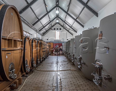 Eben Sadie with his oak and concrete fermenters Sadie Family Wines Paardeberg Malmesbury South Africa Swartland