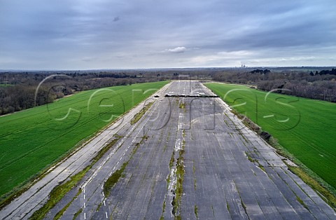 Runway of Wisley Airfield a former wartime airstrip  Ockham Surrey England