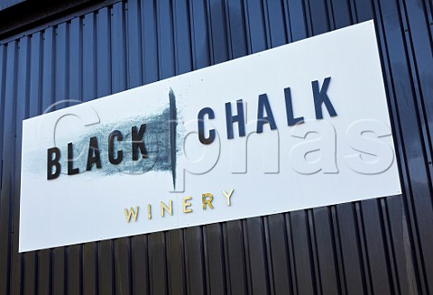 Sign on wall of Black Chalk Winery Fullerton Hampshire England