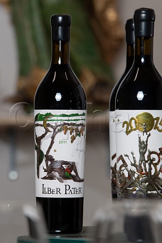 Bottles of Liber Pater wines  Landiras Gironde France Graves  Bordeaux