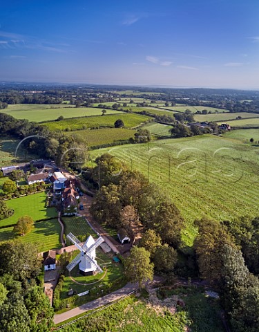 Oldland Windmill with Court Garden Vineyard beyond Keymer Sussex England