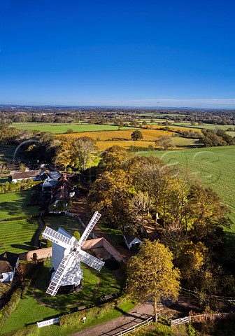 Oldland Windmill with Court Garden Vineyard beyond Hassocks Sussex England