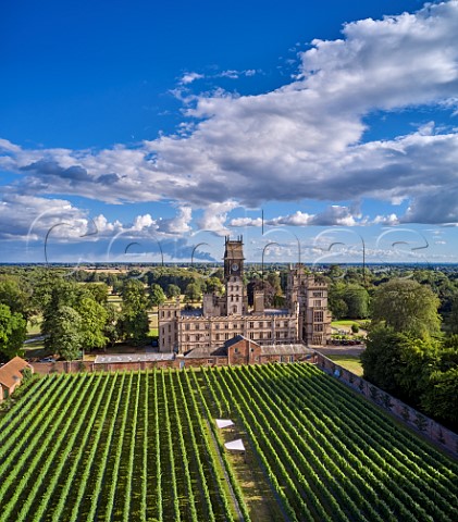 Carlton Towers and its walled garden vineyard The sails provide shelter for the workers Carlton Goole East Yorkshire England