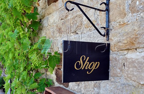 Sign for the shop at Ryedale Vineyards Farfield Farm Westow North Yorkshire England