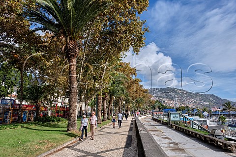 Pavement by the harbour of Funchal Madeira
