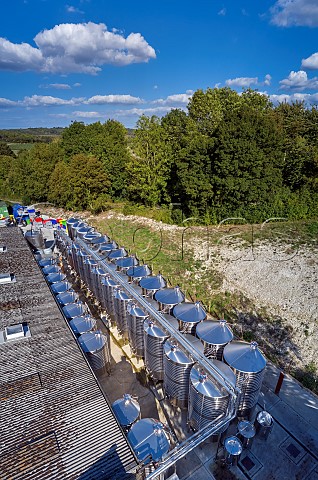 Winery of Silverhand Estate stainless steel tanks fermenters and autoclaves for making Charmat sparkling wine Luddesdown Gravesham Kent England