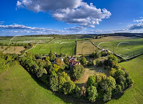 Luddesdown village and vineyards of Silverhand Estate Gravesham Kent England