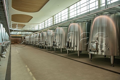 Fermentation tanks in the cuverie of Chteau LeroyBeauval  SaintSulpiceetCameyrac Gironde France Bordeaux