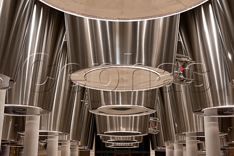 Stainless steel fermenters in the cuverie of Chteau GrandPuyDucasse Pauillac Gironde France Mdoc  Bordeaux