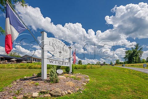 Domaine Le Seurre Winery sign on the Kueka Lake Wine Trail Hammondsport New York USA  Finger Lakes